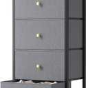 Sweetcrispy Dresser for Bedroom, 4 Drawer Storage Cabinet, Tall Nightstand, 17.7"D x 11.8"W x 37"H