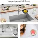 2 x Smiley Face Sponge Holder for Scrub Daddy Kitchen Sink with Suction Cups, Large Soap Dish & Sink Caddy Organizer, Dishwasher Safe (Grey)