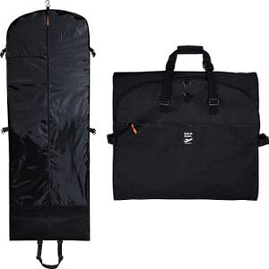 Trifold 66 Inch Women Travel Garment Bag With 7 pockets | Extra Long Wedding Dress, Formal, Evening, Ball Gown | Hanging, Breathable, Foldable | Full Length Traveling Clothes Carry On