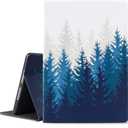 Vimorco for iPad 9.7 inch 2018/2017, for iPad Air 2/1, Soft TPU Back Cover, Bump Drop Resistance Folio Leather, Adjustable Stand Auto Wake/Sleep Smart Case (Forest) (No Pencil Holder Style, Green Woods)