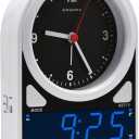 KWANWA 2-in-1 Analog Digital Alarm Clock Light Sensor LED Display, Snooze, 12Hr Format, Easy to Read for Kids Learning Time, Bedroom, Desk, Living Room Retro Design for Seniors, Teens, Children