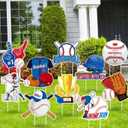 Pack of 10 Baseball Yard Sign with Stakes Sports Yard Decorations Outdoor Lawn Decorations Sign for Sports Themed Birthday Baby Shower Game Day Team School Practice Party Supplies