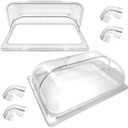 Roll Top Chafing Dish Chafing Dishes for Buffet Clear Plastic Chafing Dish Cover Full Size Pastry Cake Cupcake Bakery Butter Cheese Food Cover,2 Packs