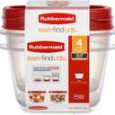 Rubbermaid Easy Find Lids Food Storage Containers, 2 Cup, Racer Red, 4-Piece Set