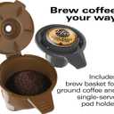 Hamilton Beach 49945 FlexBrew Single-Serve Coffee Maker Compatible with Pod Packs and Grounds, 1 Cup, Red