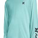 Hurley Boys Long Sleeve UPF 50+ Rash Guard Swim Shirt (Blue, XL)