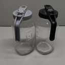 64oz Glass Pitchers with Lid and Spout, 2 Quart Mason Jar Pitchers, Wide Mouth Jar Leak-proof Water Jug for Water, Juice, Milk, Tea, Iced Coffee, and Drinks, 2 Packs. (Grey & Black)