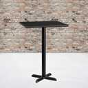 Flash Furniture Stiles 30'' Square Black Laminate Table Top with 22'' x 22'' Bar Height Table Base
