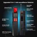 2 x Hidden Camera Detectors, 2025 Upgraded Camera Detector, 5 in 1 Mode Camera Detector Spy Camera Finder Bug Detector, RF Detector, GPS Detector Spy, Video Listening Device Detector for Travel/Hotel