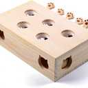 Interactive Wooden Whack-A-Mole Cat Toy, Engaging and Durable Play for Cats and Kittens, Keeps Pets Entertained and Stimulated, Natural Wood Design, Perfect for Indoor Exercise and Fun - Pet Gift Idea (5 Mice)