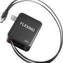 FLEXINO Retractable Wall Charger, 3-Port USB Charger Block with 2 * 2.6ft Cords, 35W iPhone Chargers Fast Charging for iPhone 16/15/14/13/12/ Series