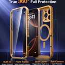 Diaclara Magnetic Designed for iPhone 16 Pro Max Case, Full Body Rugged with Touch Sensitive Anti-Scratch Screen Protector, Compatible with MagSafe, Soft Bumper Case for iPhone 16 Pro Max 6.9'', Brown