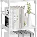 FIDUCIAL HOME 5 Tiers Narrow Bookshelf White Skinny Open Book Shelf