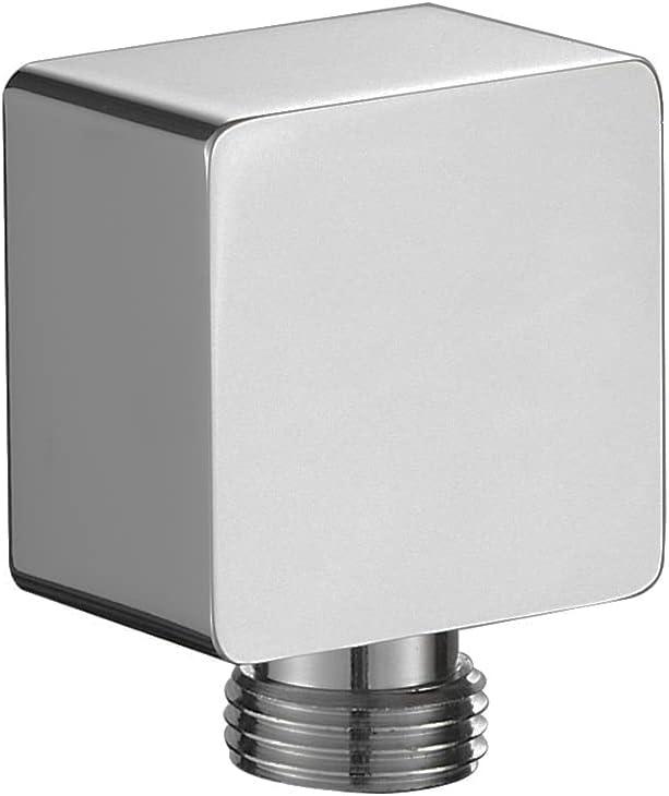 Faucet Wall Supply Elbow Drop Ell for Hand Held Shower Hose,Wall Union Water Supply for Handheld Shower Head,Shower System Wall Elbow Hand Replacement Parts,Tub Hose Adapter Attachment,Chrome (R Female Thread)