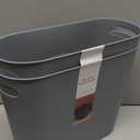 rejomiik Small Trash Can, Slim Garbage Can Plastic Waste Basket with Handles 3.5 Gallon Container Bin for Narrow Spaces Bathroom, Bedroom, Kitchen, Office at Home, 2 Pack Grey