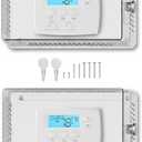 Premium 2 PCS Large AC Thermostat Lock Box Cover with Key Fits with Thermostats 10 "W x 6.2 "H or Smaller Clear PC Material Security Guard Case for Indoor Lockable Tempreture Protection