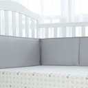 TILLYOU Baby Breathable Crib Bumper Pads for Standard Cribs Machine Washable Padded Crib Liner 100% Silky Soft Microfibe