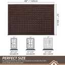 BEQHAUSE Door Mats Indoor Entrance 32"x48", Non-Slip Entryway Rugs Absorbent Washable, Low Profile Waffle Floor Mats for House, Dirt Trapper Doormat Inside Welcome Mat for Dog Mud Paws, Dark Brown
