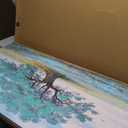 Ardemy Landscape Wall Art Canvas for Living Room Teal Tree Scenery Painting Bedroom Nature Picture Textured Artwork Framed Dining Room Kitchen Home Office Wall Decor, Large 40"x20"