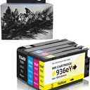 936E 936XL 936 Ink Cartridges Combo Pack Replacement for HP 936E 936XL Ink Cartridges Combo Pack for OfficeJet Pro 9120e 9125e 9730e 9130 9135e 9122e 9128e 9110b 9120b 9130b 9130e Printers, 4 Pack