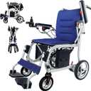 Lightweight Electric Wheelchairs for Adults Seniors, Magnesium Foldable Only 31Lbs Power Wheelchair Portable Motorized Wheelchair Travel, 22 Miles Long Range 2 Batteries, Airline Approved