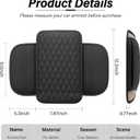 Amiss Car Center Console Cover, Upgraded Leather Car Armrest Cushion with 2 Storage Pockets, Universal Waterproof Cushion Pad, Non-Slip Car Interior Accessories, Fits Most Sedans SUVs Trucks (Black)
