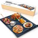 Food Warming Mat - Portable Party Buffet Electric Warming Tray, Foldable Food Warmer, Timed Off, Temperature Adjustable, Suitable for Daily, Outdoor, Party(Dark Blue)