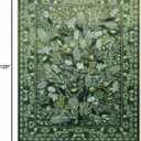 Anidaroel Green Large Area Rugs 8x10, Botanical Floral Washable Rug for Living Room, Soft Rugs for Bedroom Non-Slip Ultra-Thin Modern Rug Dining Room Mat Throw Carpet for Dorm Apartment