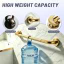 24 Inch Shower Grab Bar, Brushed Gold Anti Slip Safety Bars, 304 Stainless Steel Bathroom Handrail, Handicap Grab Bars for Wall, Shower Grip Handle for Seniors Elderly Injury Assist Bath (1.25" Dia)