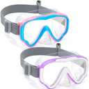 Vvinca Kids-Goggles with Nose Cover, Diving Mask Elastic Fabric Strap Anti Fog Anti Shattered Lens for Kids Swim Goggles 3-14