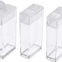 FASHEWELRY 100Pcs Plastic Flip Top Seed Bead Small Storage Containers 2x1 Rectangle Transparent Clear Box Package Candy Favor Empty Box Organizers (5x2.7x12cm, Transparent-Rectangle)