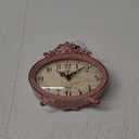 Creative Co-Op Decorative Antiqued Pewter Mantel Clock, Pink