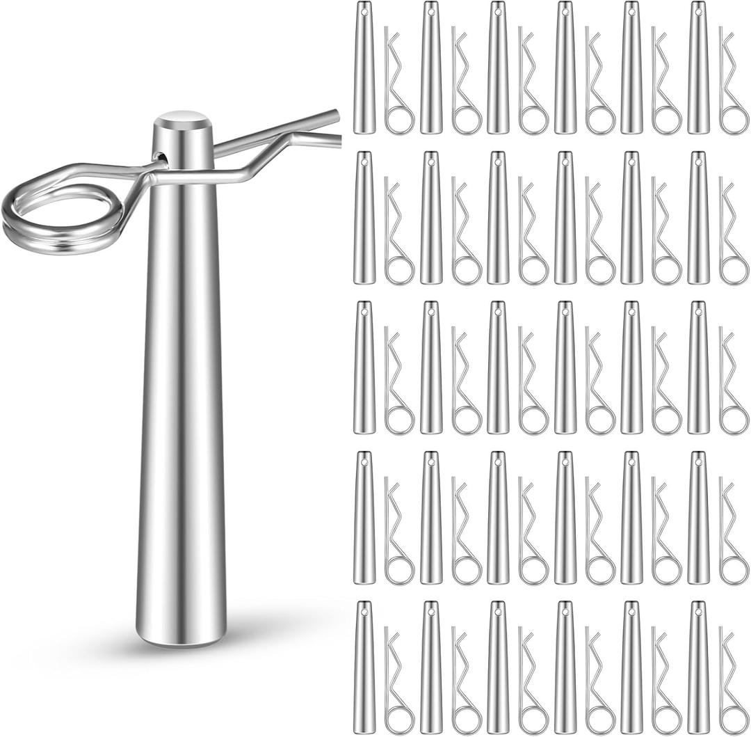 Tandefio 30 Sets Cotter Pins Assortment Kit with R Clip Heavy Duty Hitch Pins Truss Accessories for Hitch Lock Systems