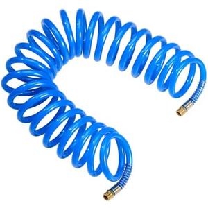 Professional Recoil Air Hose 1/4" ID x 20ft - Flexible Polyurethane Coil Hose with Rotating Swivel End, Durable Bend Restrictor for Air Compressors & Pneumatic Tools