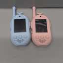 Upgraded Video Walkie Talkies for Kids, 2 Pack Rechargeable Voice/Video Call Kids Walkies Talkies, Toddler Toys for Indoor, Outside, Camping, Hiking, Gift for Boys and Girls Ages 312 (Pink/Blue)
