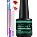 FANISN Gel Nail Polish Remover with Tools, 15ml (0.5 fl oz)  AcetoneFree, Quick Removal in 25 min, No Foil Soaking Needed, Safe for Natural Nails，Home DIY Use