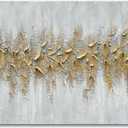 Art Modern Abstract Minimalist Art Oil Painting Hand-Painted Gold Texture Canvas Art Home Wall Decoration Painting 24x48 Inches