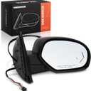 A-Premium Passenger Side Power Door Mirror - Compatible with Chevrolet Tahoe, Suburban 1500 2500 & GMC Yukon, Yukon XL 1500 2500 - Heated Power Folding Black w/Blind Spot Detection and Puddle Light