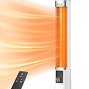 Aerozy Patio Heater for Outdoor Use, 32" Electric Space Heater Indoor, Portable Infrared Heater with 60-Degree Oscillation, Timer, Remote, for Patio, Gazebo, White