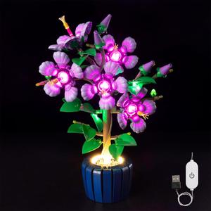 Kyglaring LED Light Kit Compatible with Lego Hibiscus Flower Plant 10372 Building Set - Upgraded Touch Control & Dimming (Lights Only, Model Not Included)