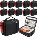 VZZNN 12 Pack Lunch Box Lunch Bags, Insulated Reusable Tote for Adults Men & Women - Leakproof Cooler Bag for Work, Office, Picnic & Travel (Black)