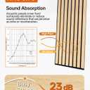 Upick Acoustic Wood Slat Wall Panels 24" x 12" Oak for Interior Decor - Sound Absorbing Accent Wall, Easy DIY Install, 20 Pack