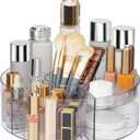 360 Rotating Makeup Organizer, 10" Clear Turntable Lazy Susan Organizer for Vanity, Bathroom Counter, Cabinet, Spinning Cosmetic Storage Holder with 6 Dividers for Skincare, Makeup Brushes, Lipsticks (10x10x3.5 inches)