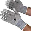 Static Care ESD Anti Static Gloves, Nylon and Conductive Carbon For Use In Electronics, Semiconductor, Factories - Tip Coated Medium 1 Pair