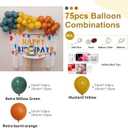 75 Pcs Balloon Garland Kit 5 10 inch Retro Willow Green,Mustard Yellow,Retro Burnt Orange Balloons Combination for Wedding & Engagement,Birthday Party,Celebration Supplier
