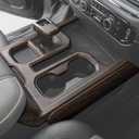 Interior Center Console Molding Cover Accent Trims Custom Fit for 2022-2025 Silverado 1500 & Sierra 1500 - Front Bucket Seat Model Only - Peel and Stick Install - for Silverado Sierra Accessory (Wood Grain)