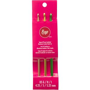 Boye Aluminum Crochet Hook Set, Sizes G-I (4.25mm,5.25mm)