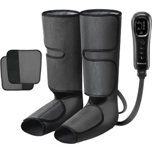 Nekteck Leg Massager for Circulation and Relaxation, Air Compression Foot and Calf Massager to Relieve Pain Edema Swelling with 2 Size Extensions, Massage Tools for Mom Dad Men Women