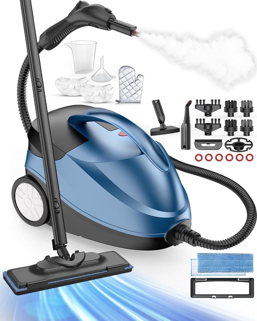 Steam Cleaner, Steam Cleaner For Home, Handheld Steam Cleaner With 30 Accessories, 1500W, 230F High Temperature, Heavy Duty Portable Steamer with 1.5L Tank for Home Floor Cleaning
