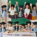12 Pcs Mini Graduation Bear Bulk Set Soft Stuffed Bears with Cap, Sash Diploma, Graduation Gift for Preschool Graduation, 6 Colors